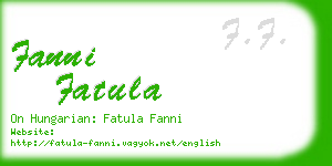 fanni fatula business card